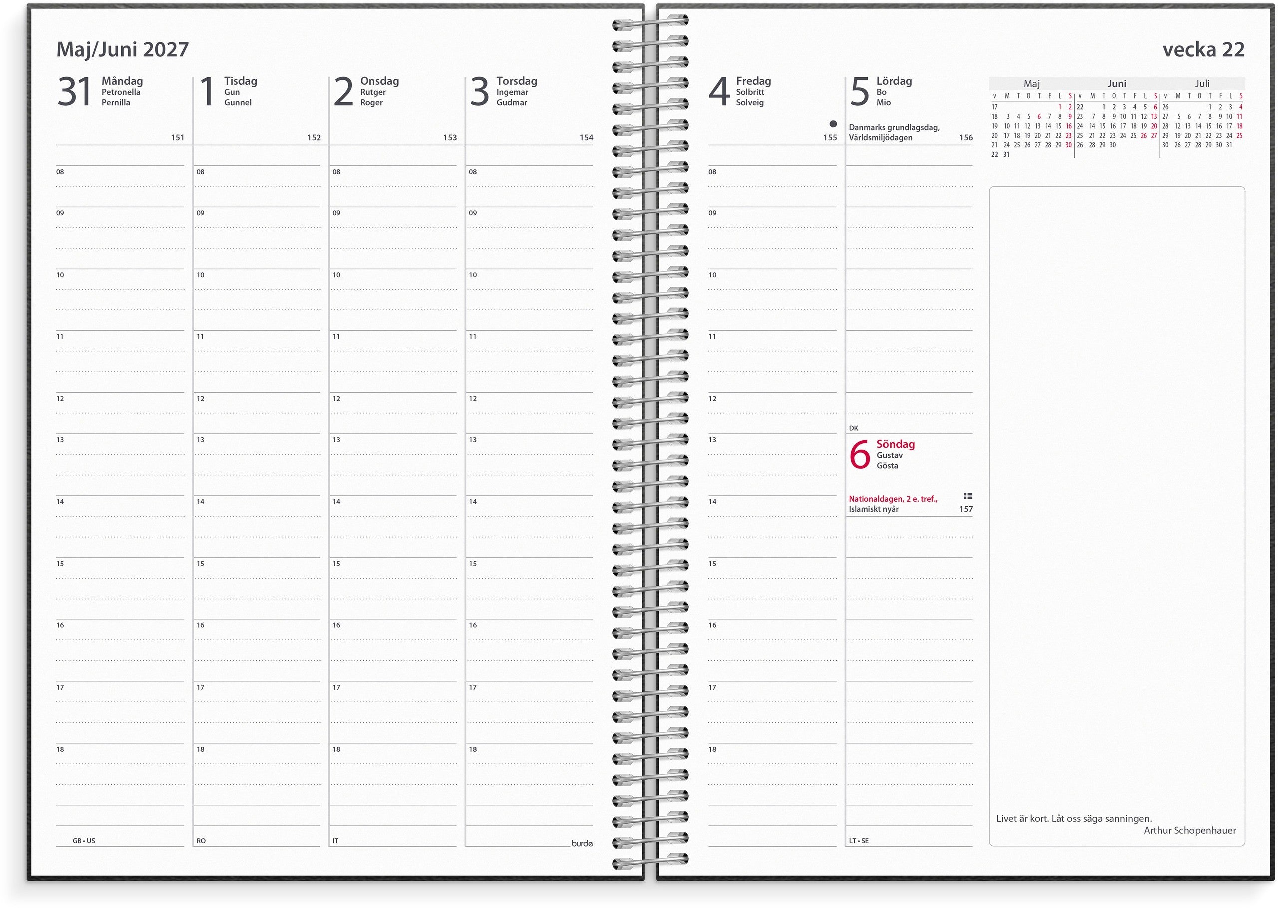 Kalender 2027 Business VIP refill