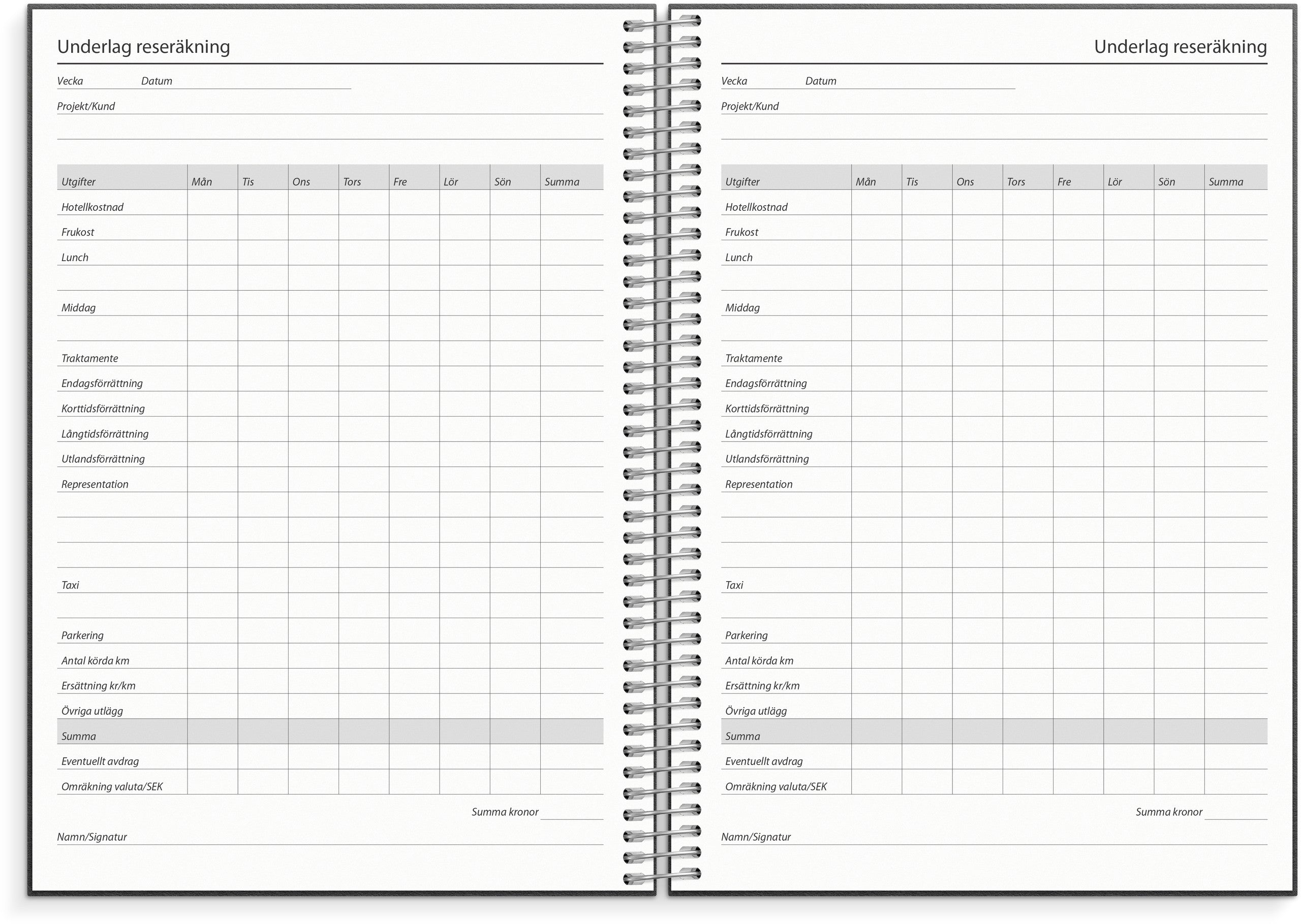 Kalender 2027 Business VIP refill