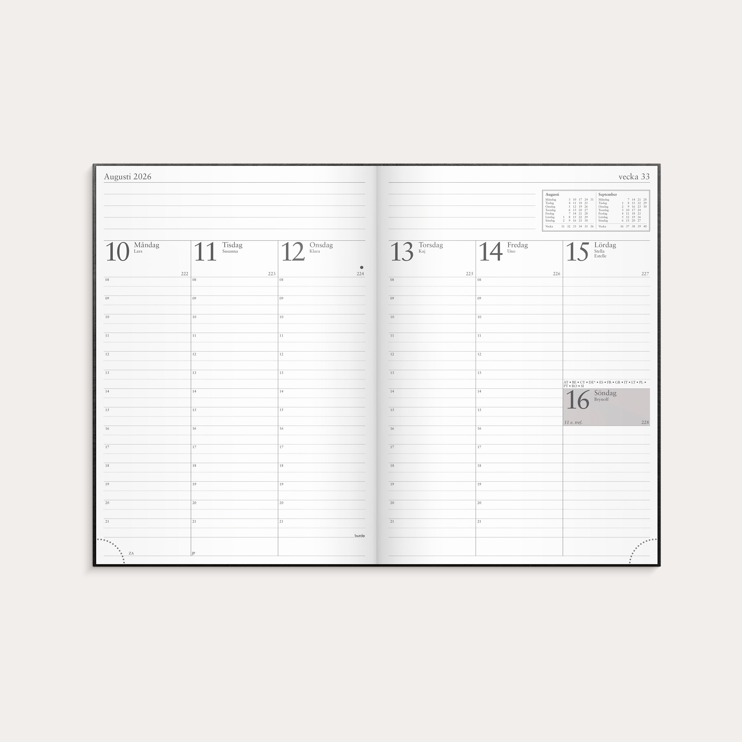 Kalender 2026 Företagarkalendern svart konstläder