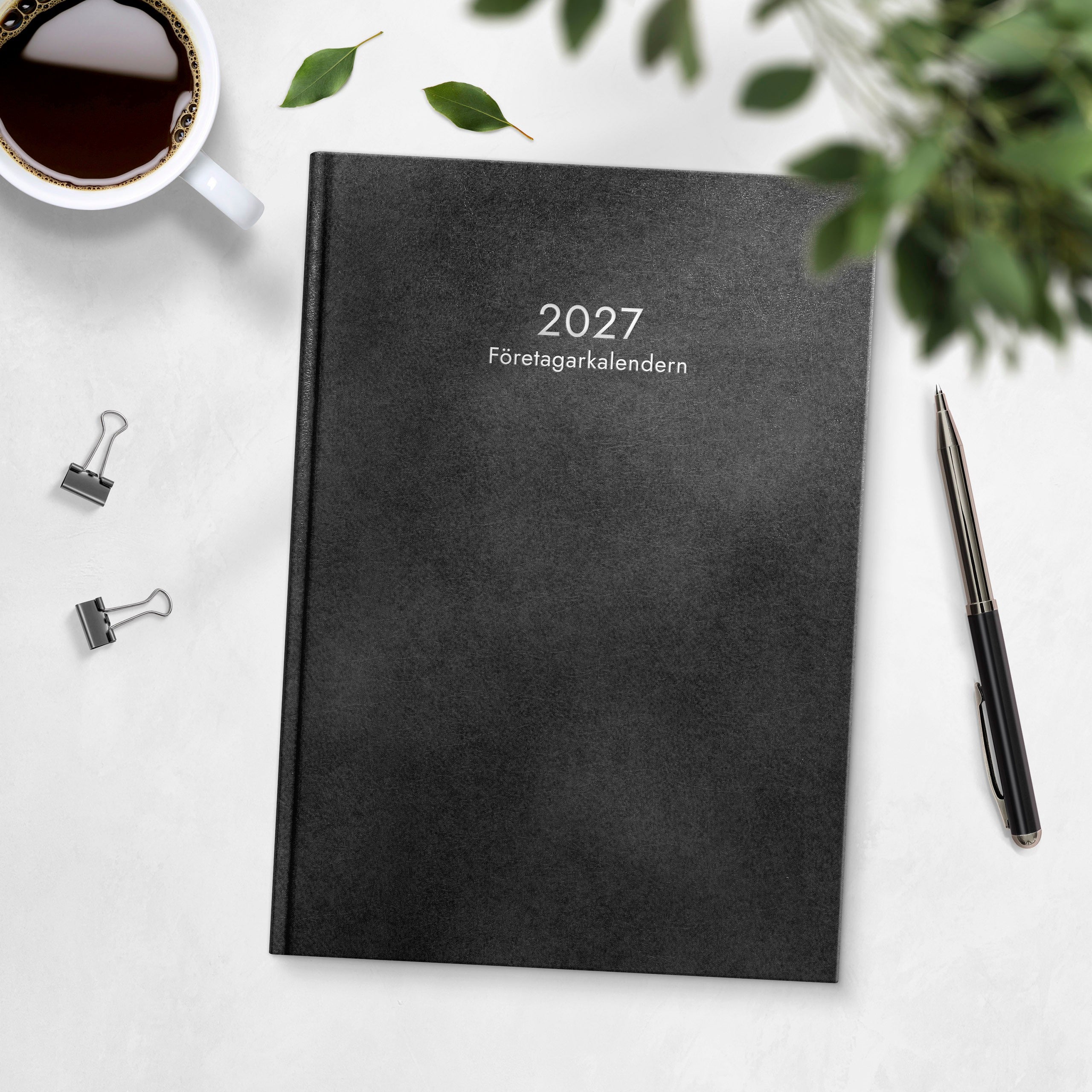 Företagarkalendern 2027 svart konstläder