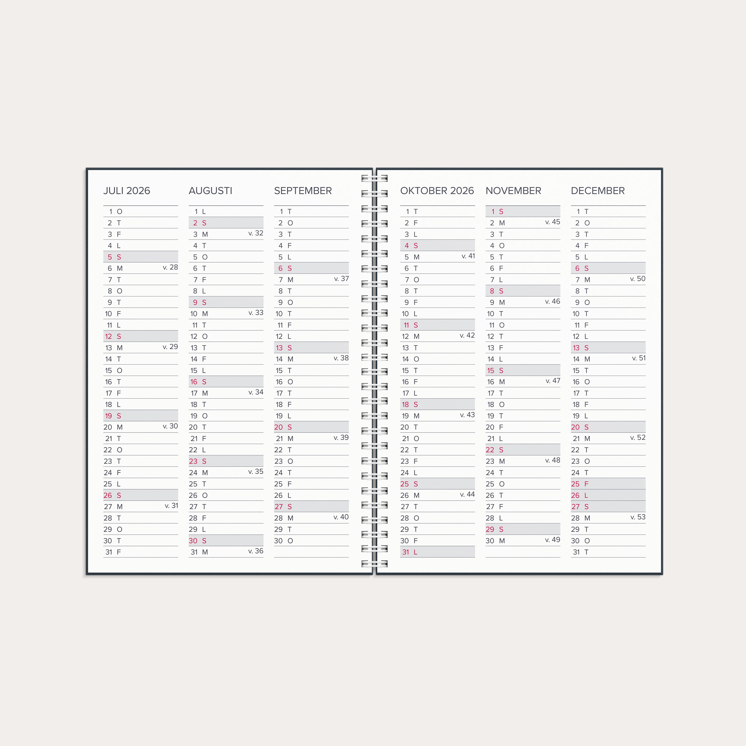 Kalender 2026 XL-kalendern