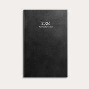 Kalender 2026 Kontorskalender svart konstläder