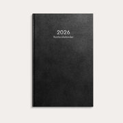 Kontorskalender 2026 svart konstläder