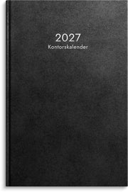 Kontorskalender 2027 svart konstläder