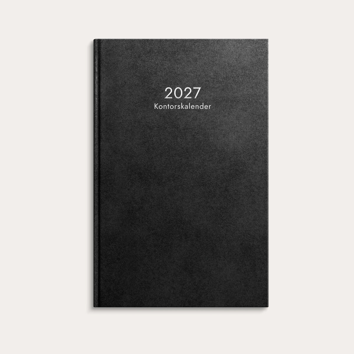 Kontorskalender 2027 svart konstläder