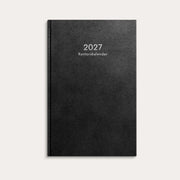 Kontorskalender 2027 svart konstläder