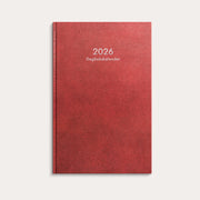 Dagbokskalender 2026 rött konstläder