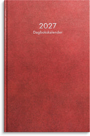 Dagbokskalender 2027 rött konstläder