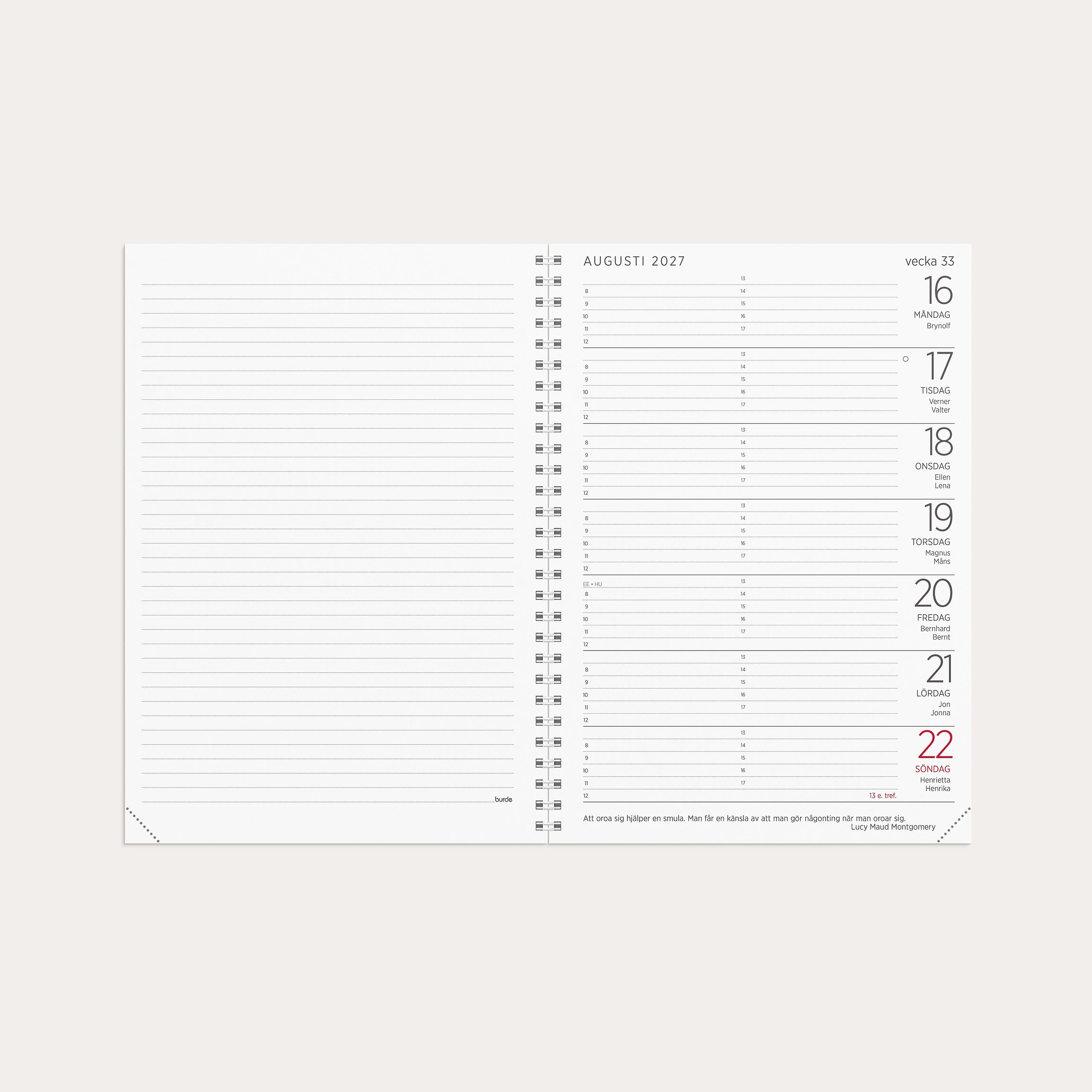 Stor Veckokalender 2027 refill