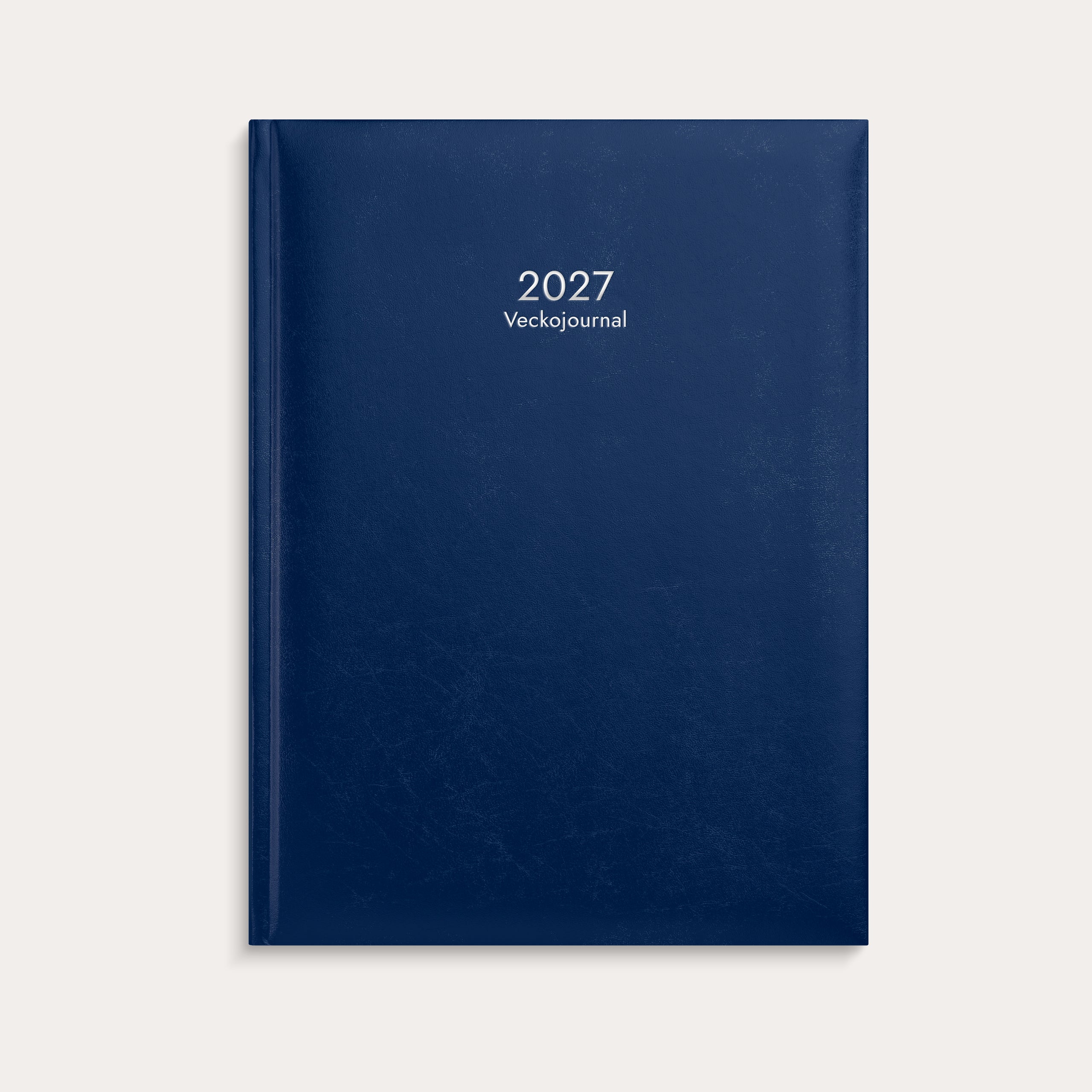 Veckojournal 2027 blått konstläder