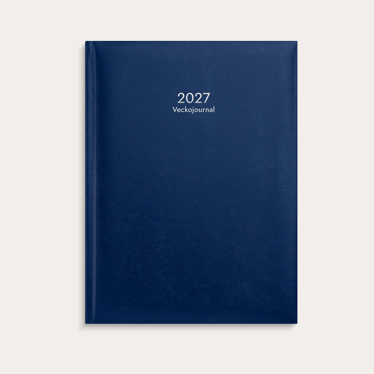 Kalender 2027 Veckojournal blått konstläder
