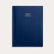 Kalender 2027 Veckojournal blått konstläder