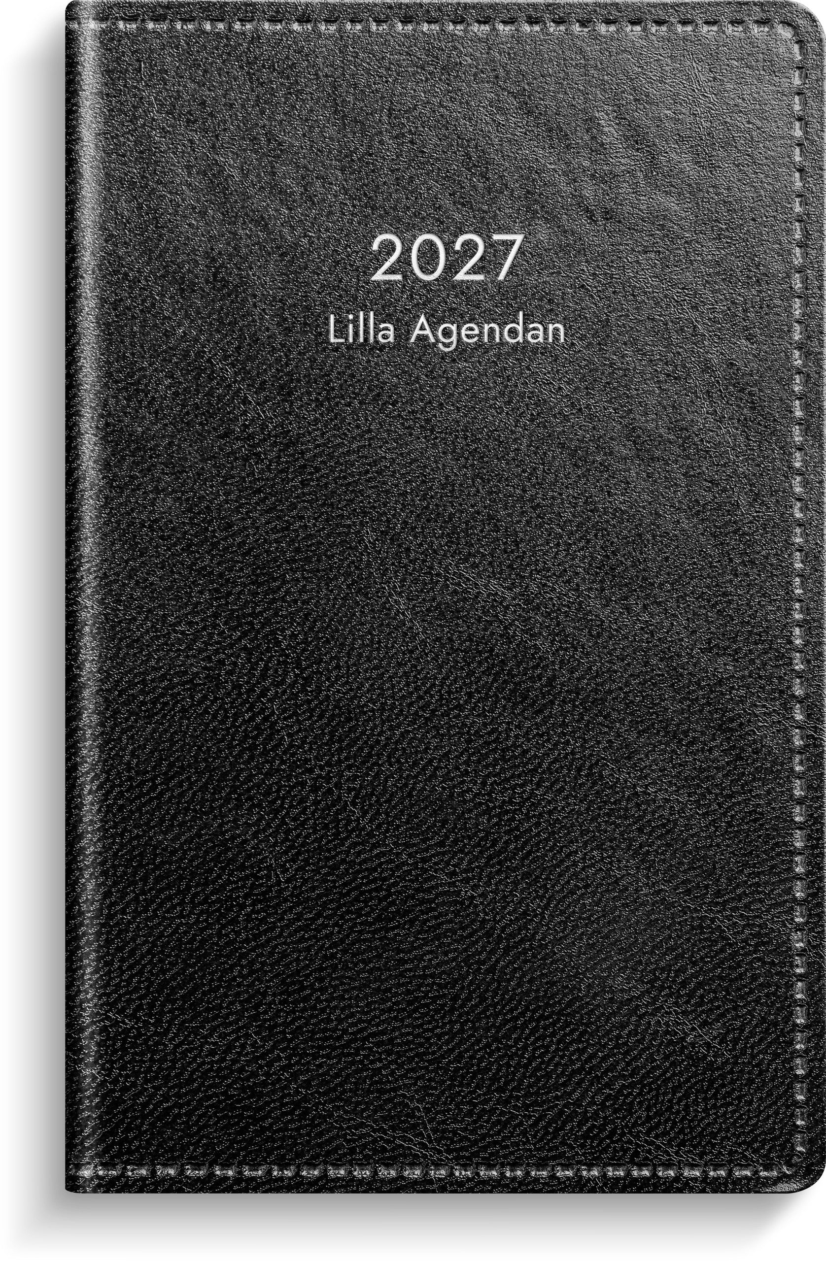 Lilla Agendan 2027 svart konstläder
