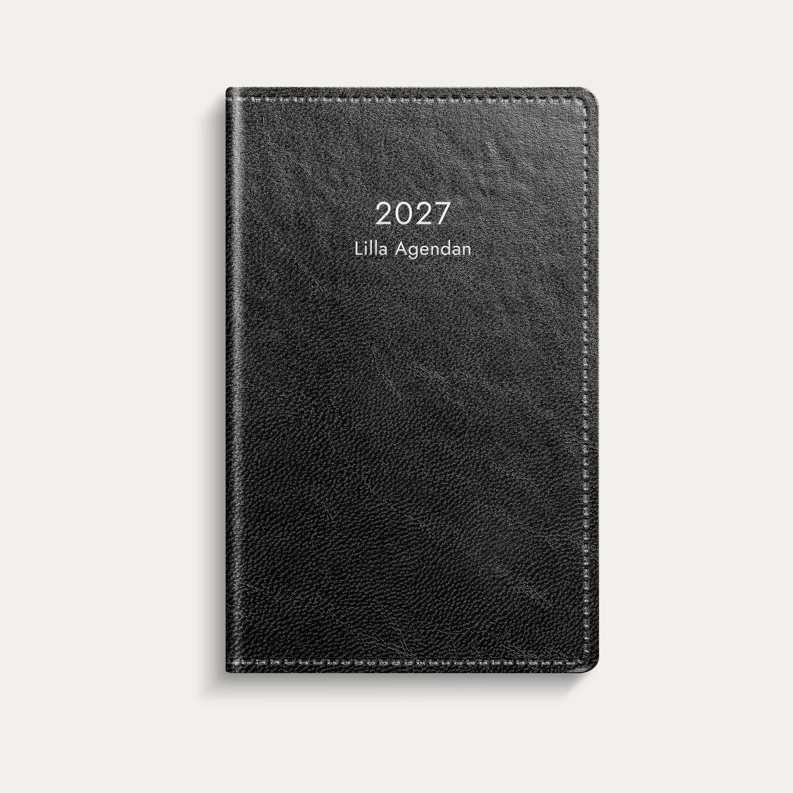 Lilla Agendan 2027 svart konstläder
