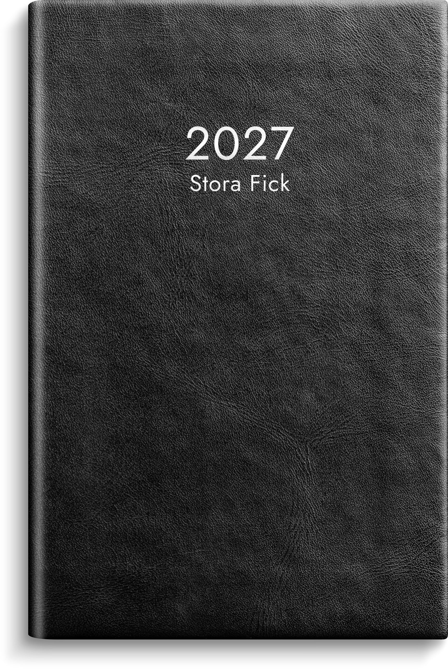 Kalender Stora Fick 2027 svart konstläder