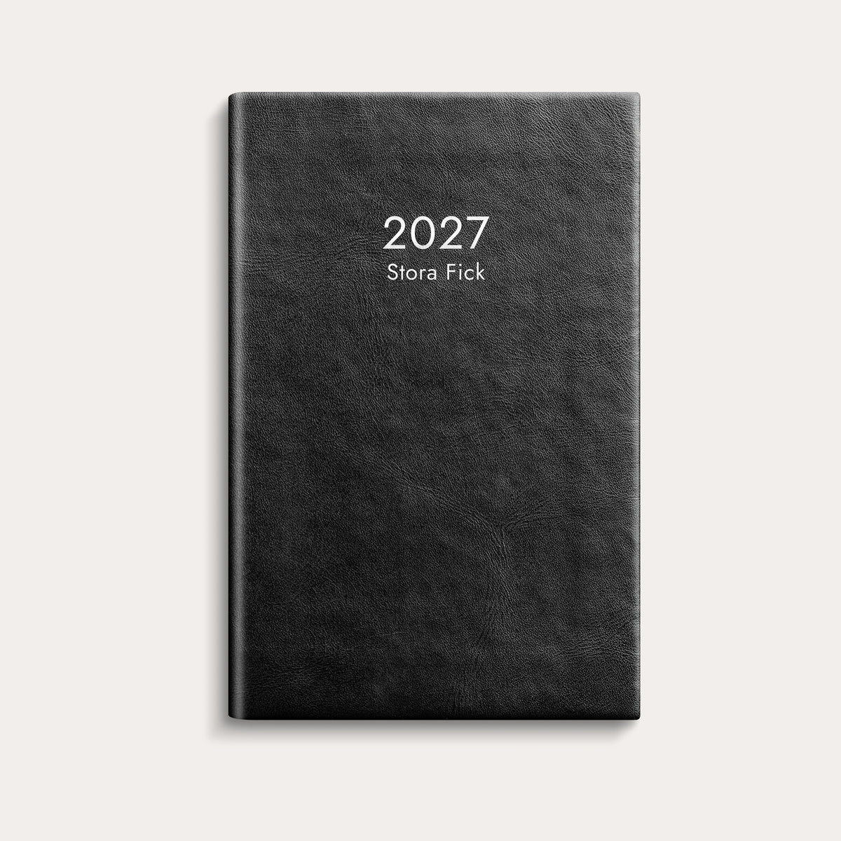 Kalender Stora Fick 2027 svart konstläder