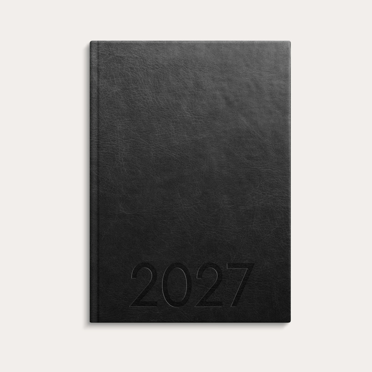 Kalender 2027 Weekly A5 svart konstläder