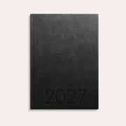 Kalender 2027 Weekly A5 svart konstläder