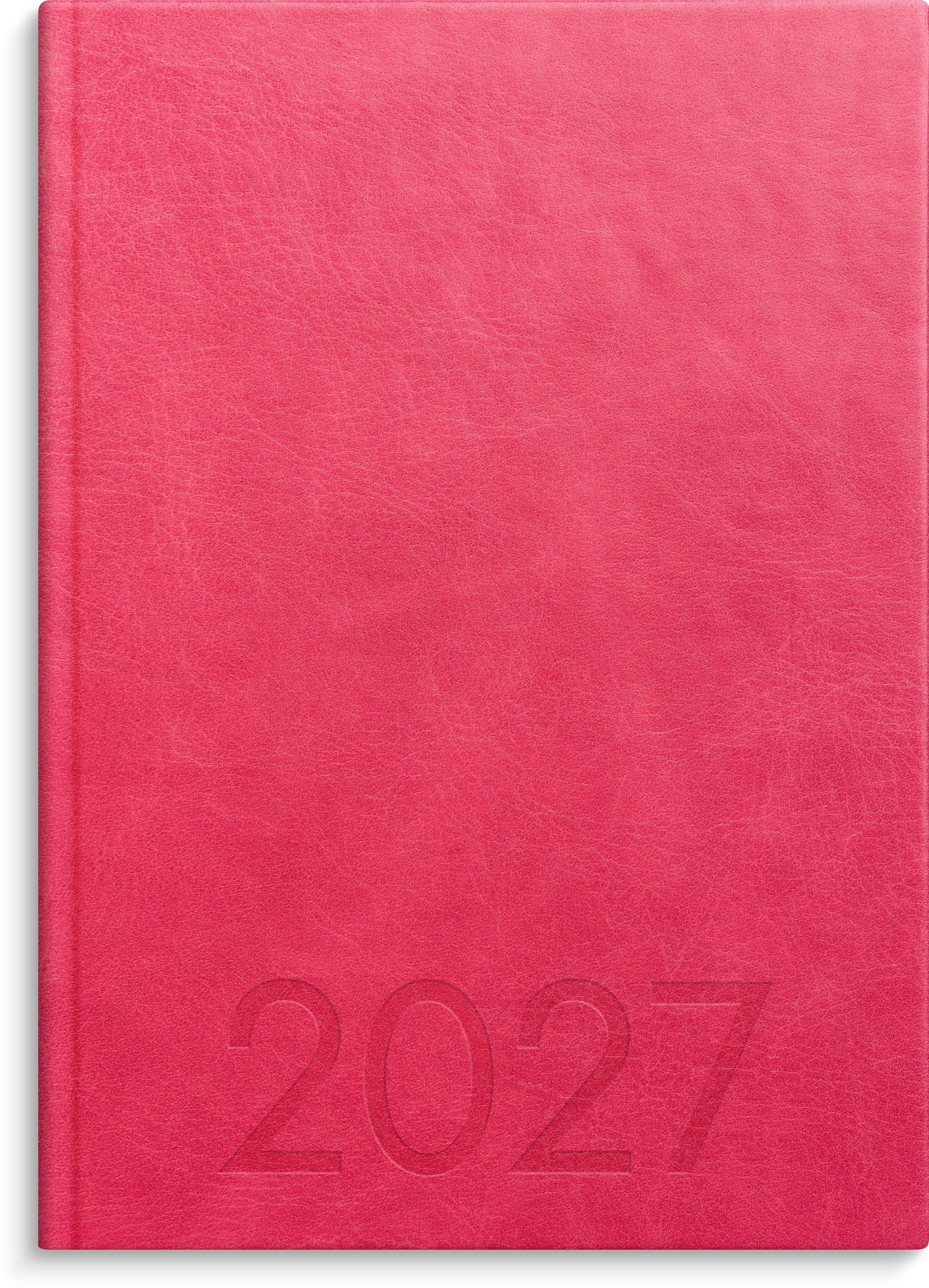 Kalender 2027 Weekly A5 rosa konstläder