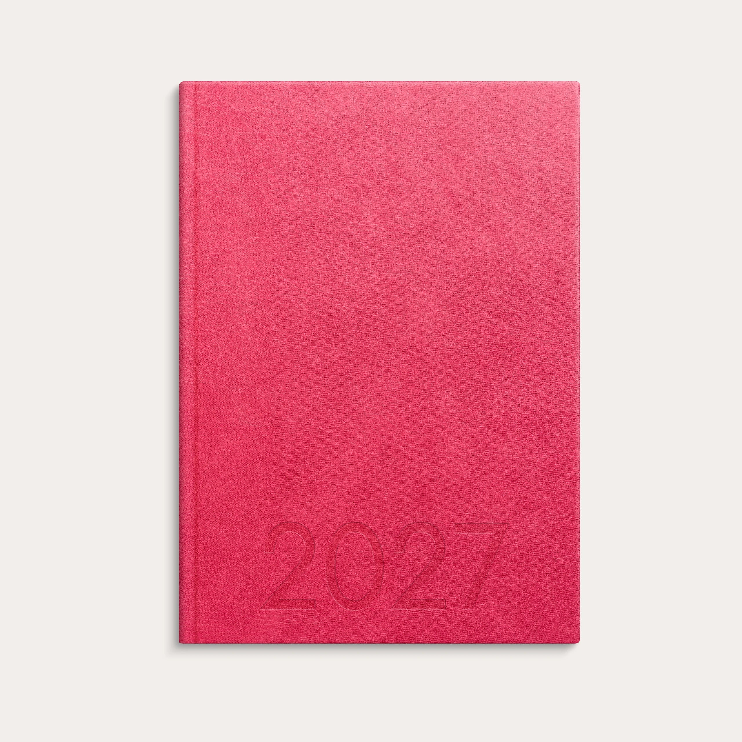 Kalender 2027 Weekly A5 rosa konstläder