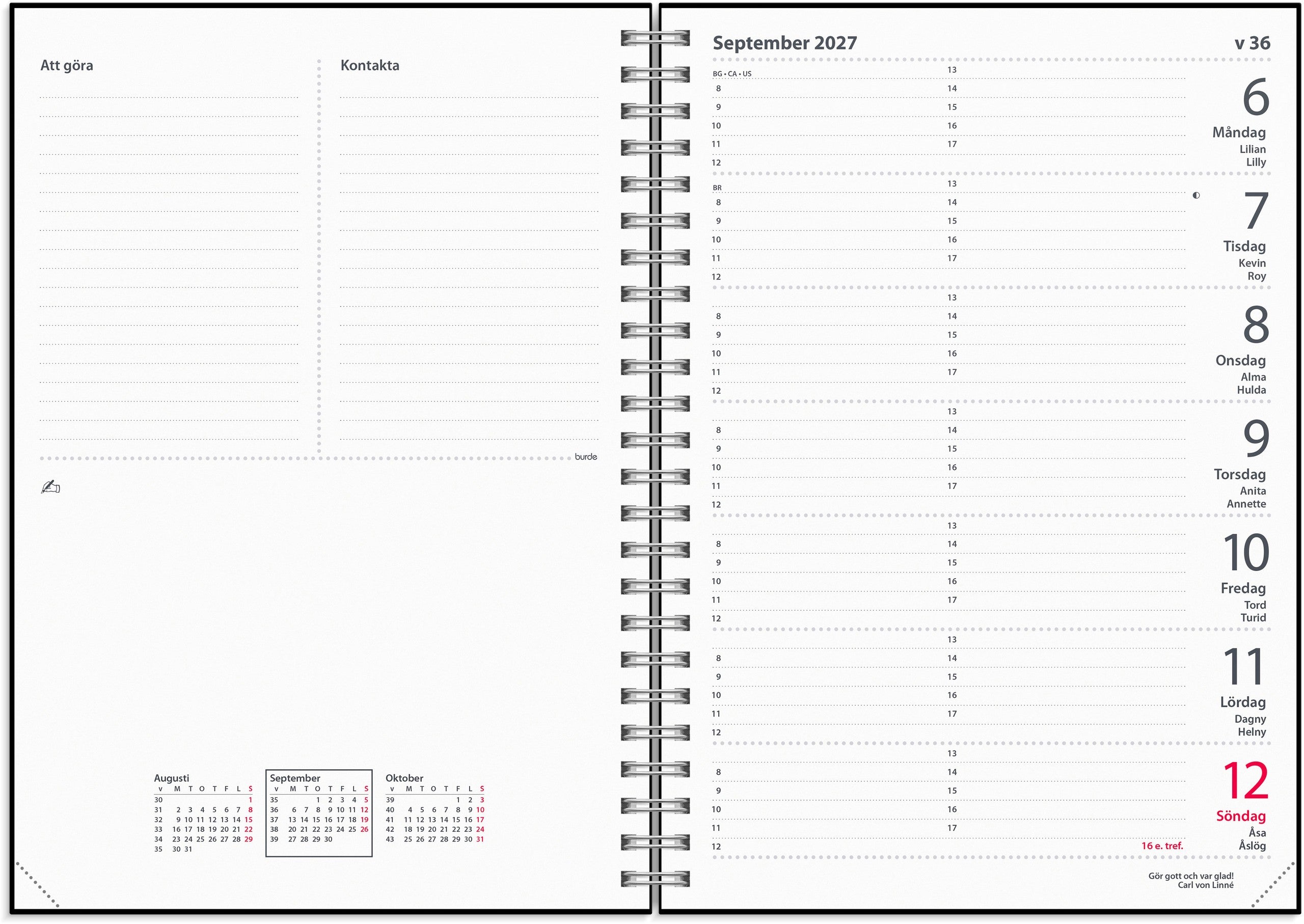 Kalender 2027 Diplomat refill