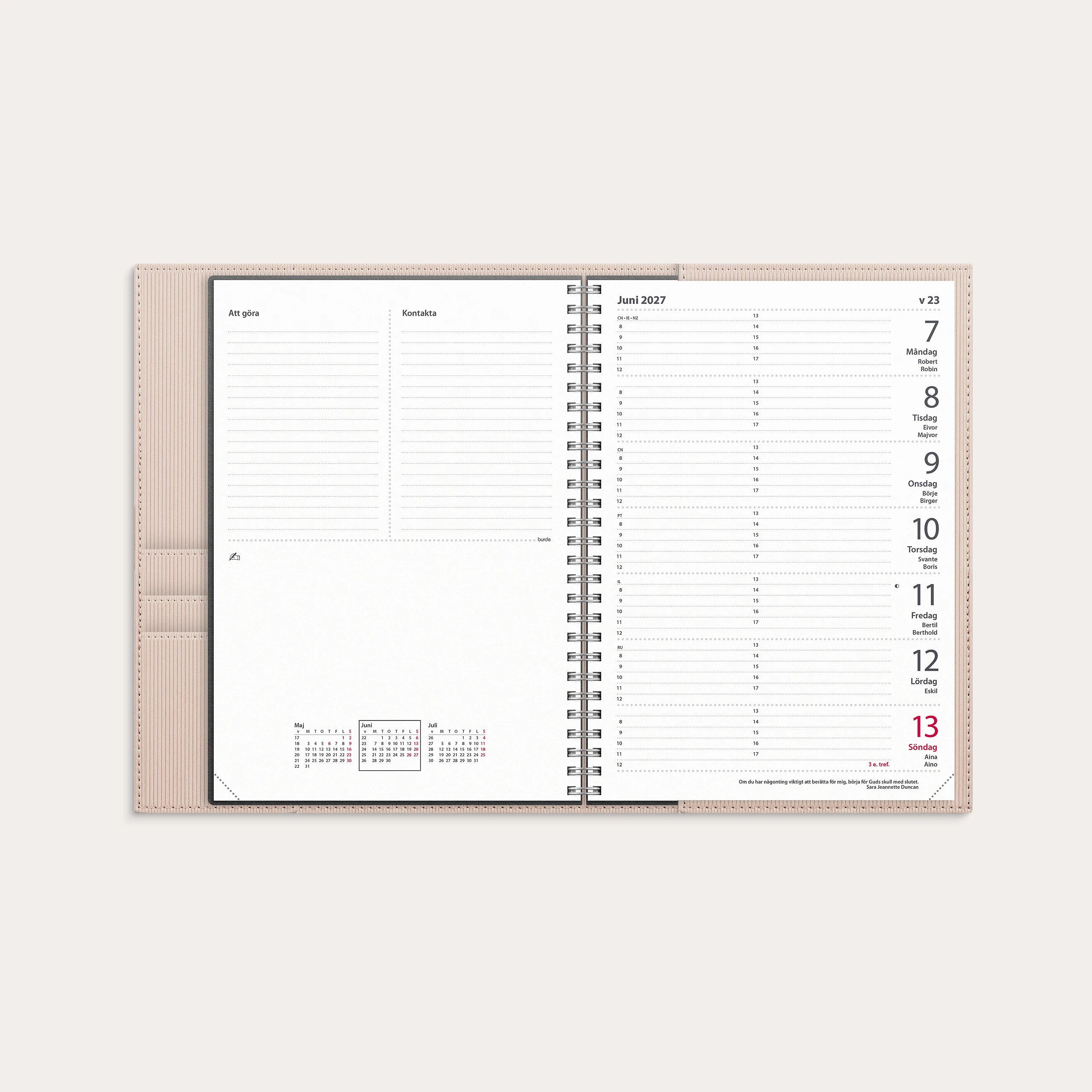 Kalender 2027 Diplomat beige konstläder