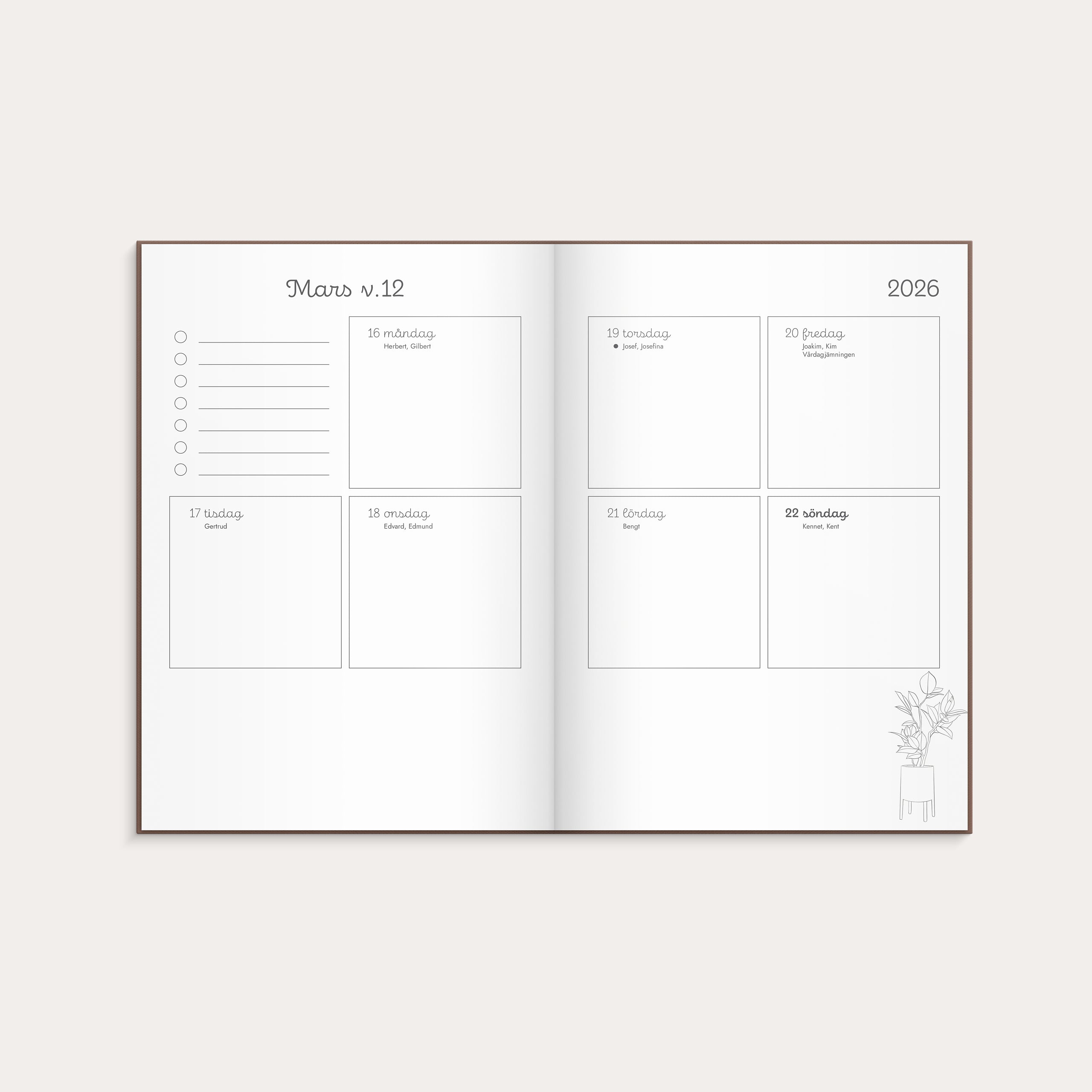 Kalender 2026 Doodle inbunden