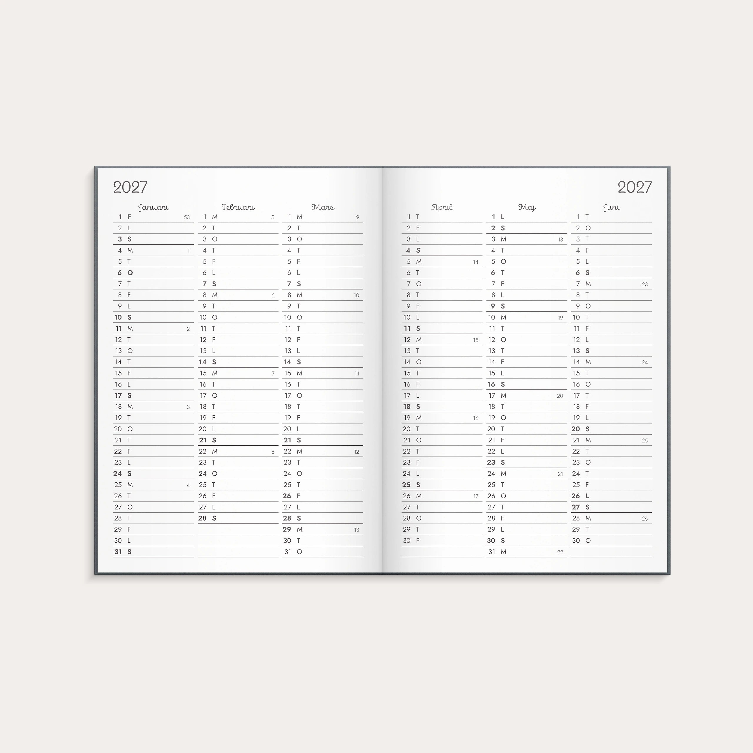 Kalender Doodle 2027 inbunden