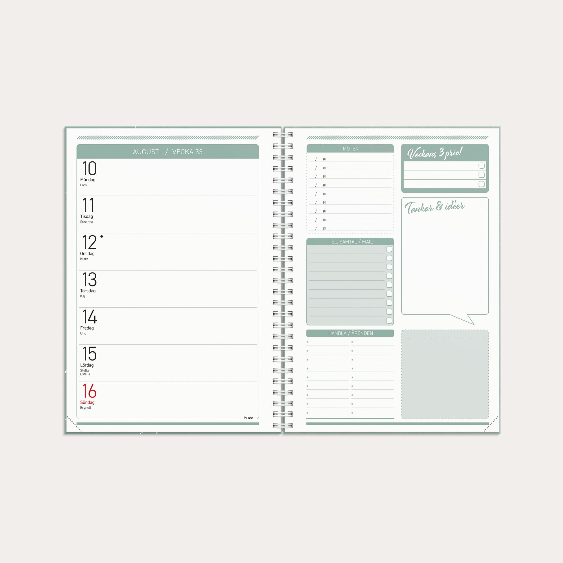 Kalender Få det gjort 2026 grön – detail view