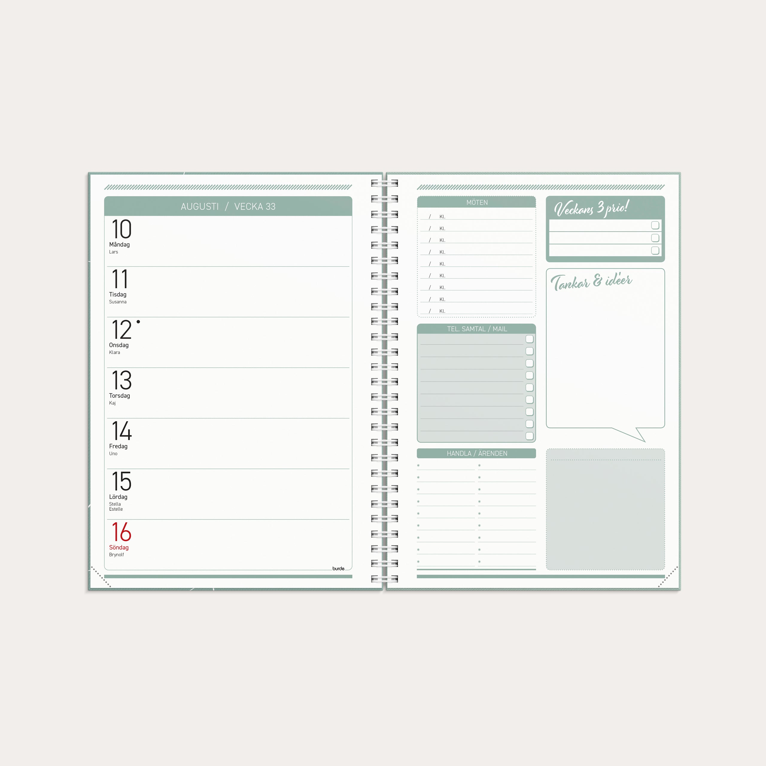 Kalender Få det gjort 2026 grön – detail view