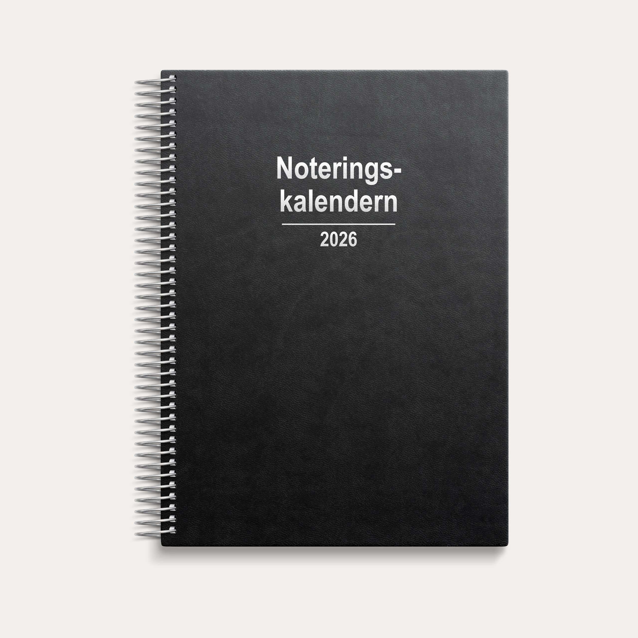 Noteringskalendern 2026 svart konstläder