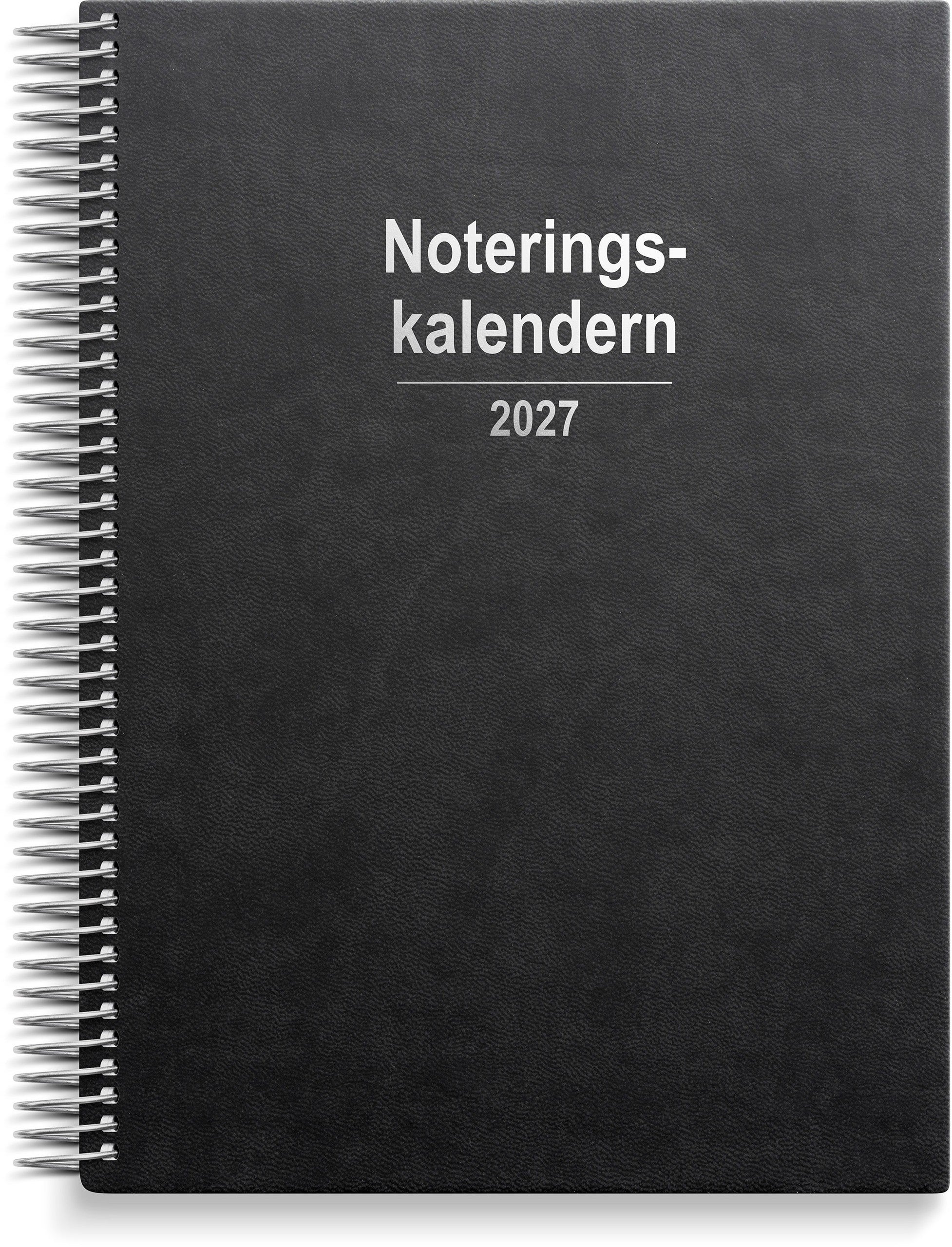 Noteringskalendern 2027 svart konstläder