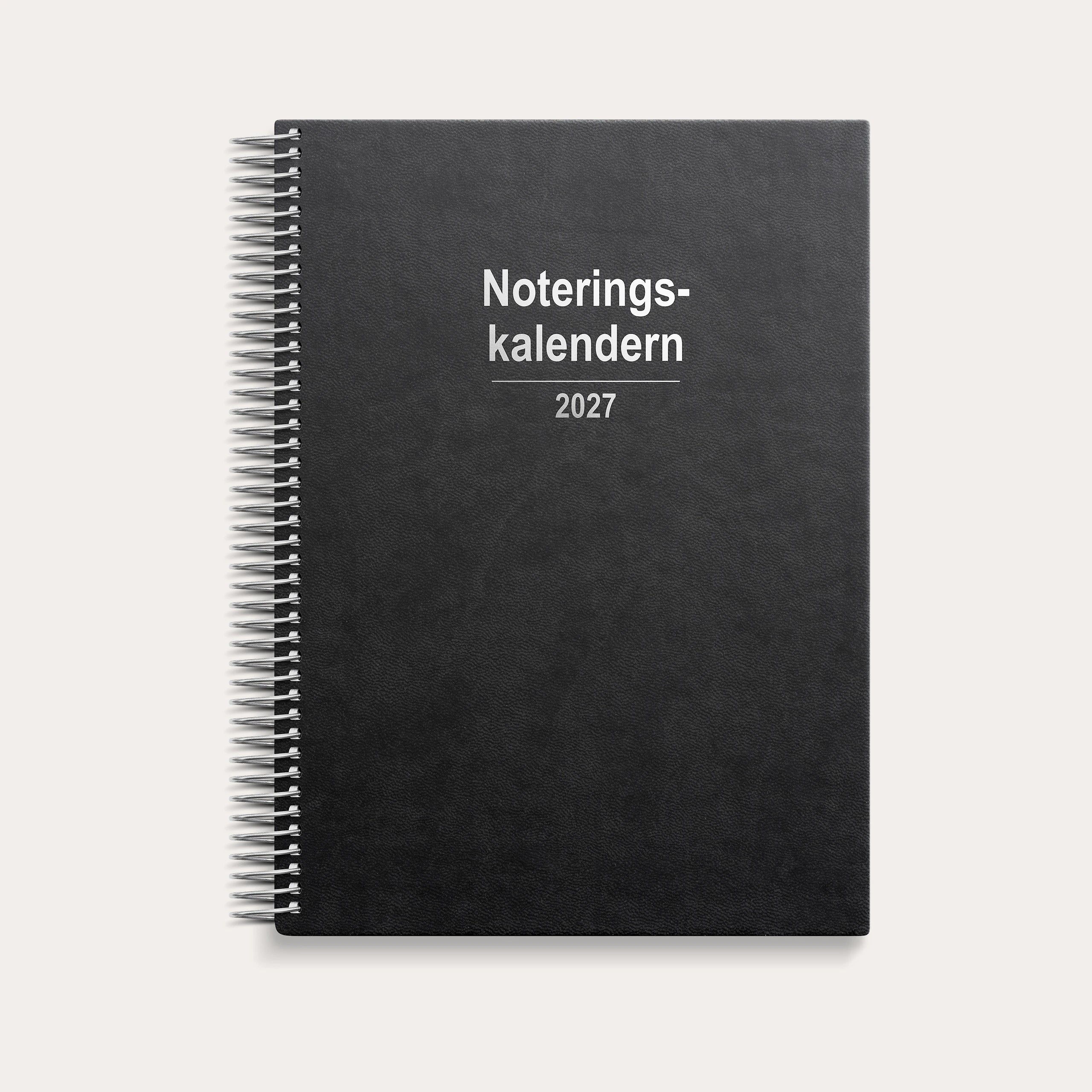 Noteringskalendern 2027 svart konstläder