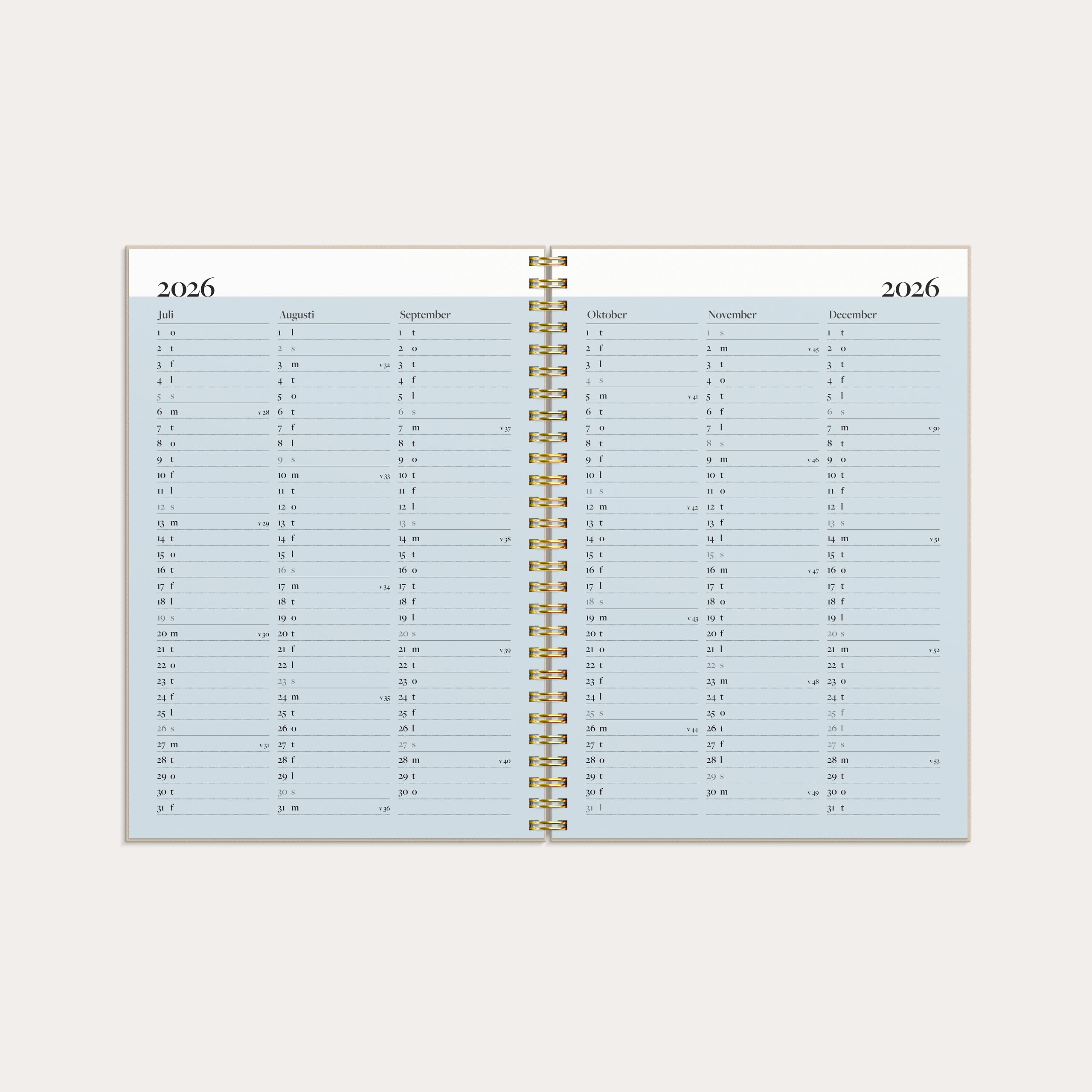 Kalender 2026 Life Planner Inspiration