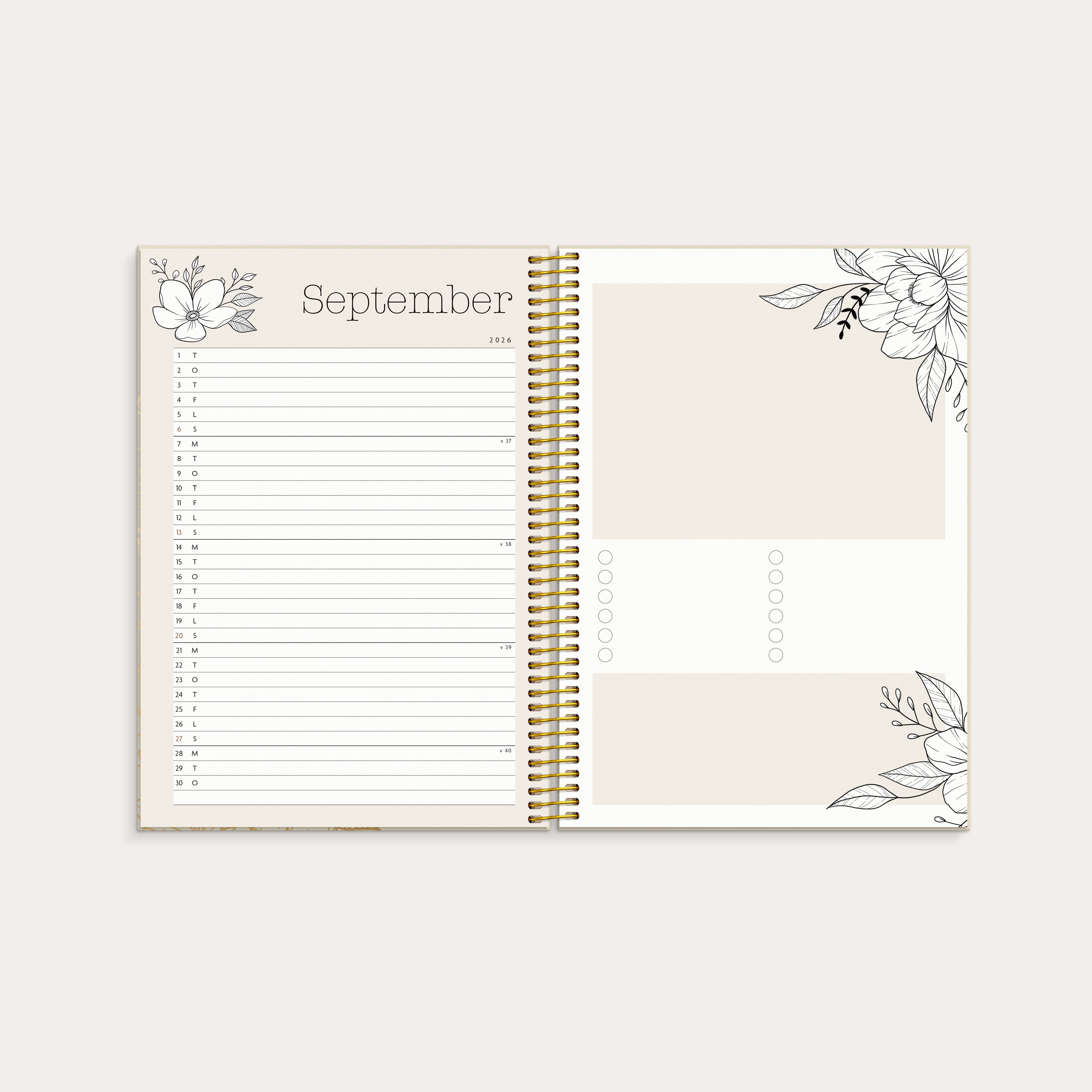 Kalender 2026 Life Planner Bloom