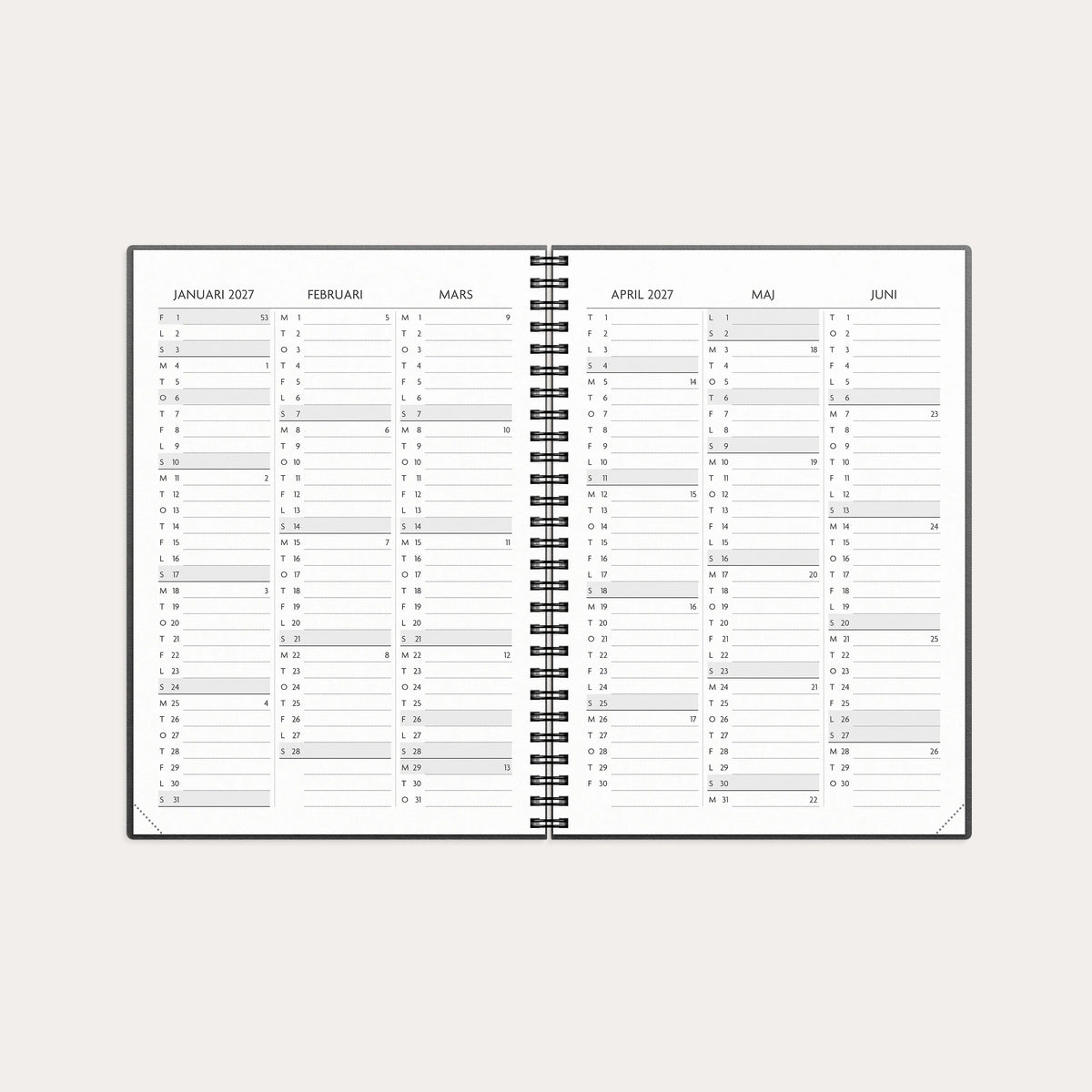 Kalender Få det gjort 2027 svart