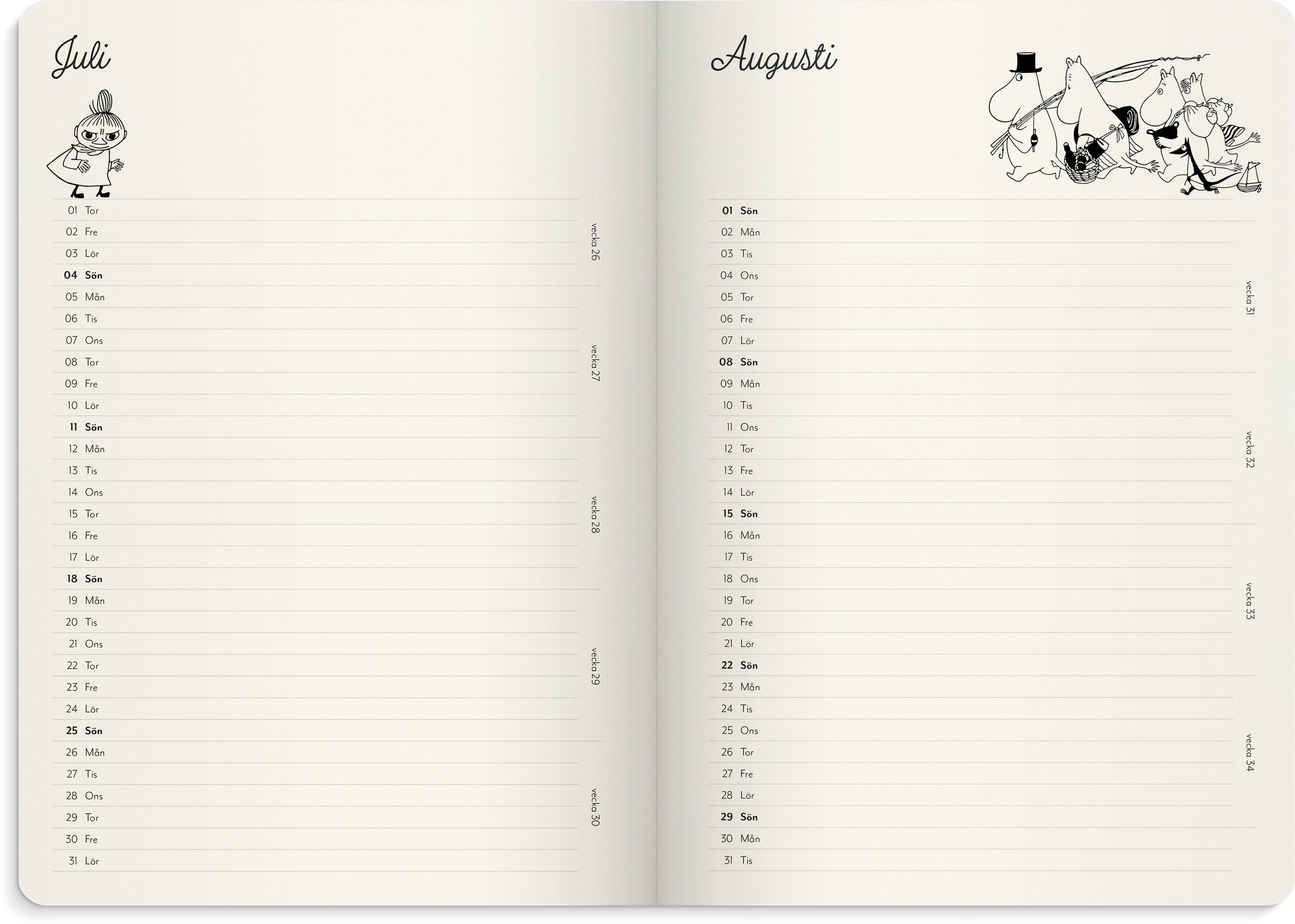 Kalender Mumin 2027