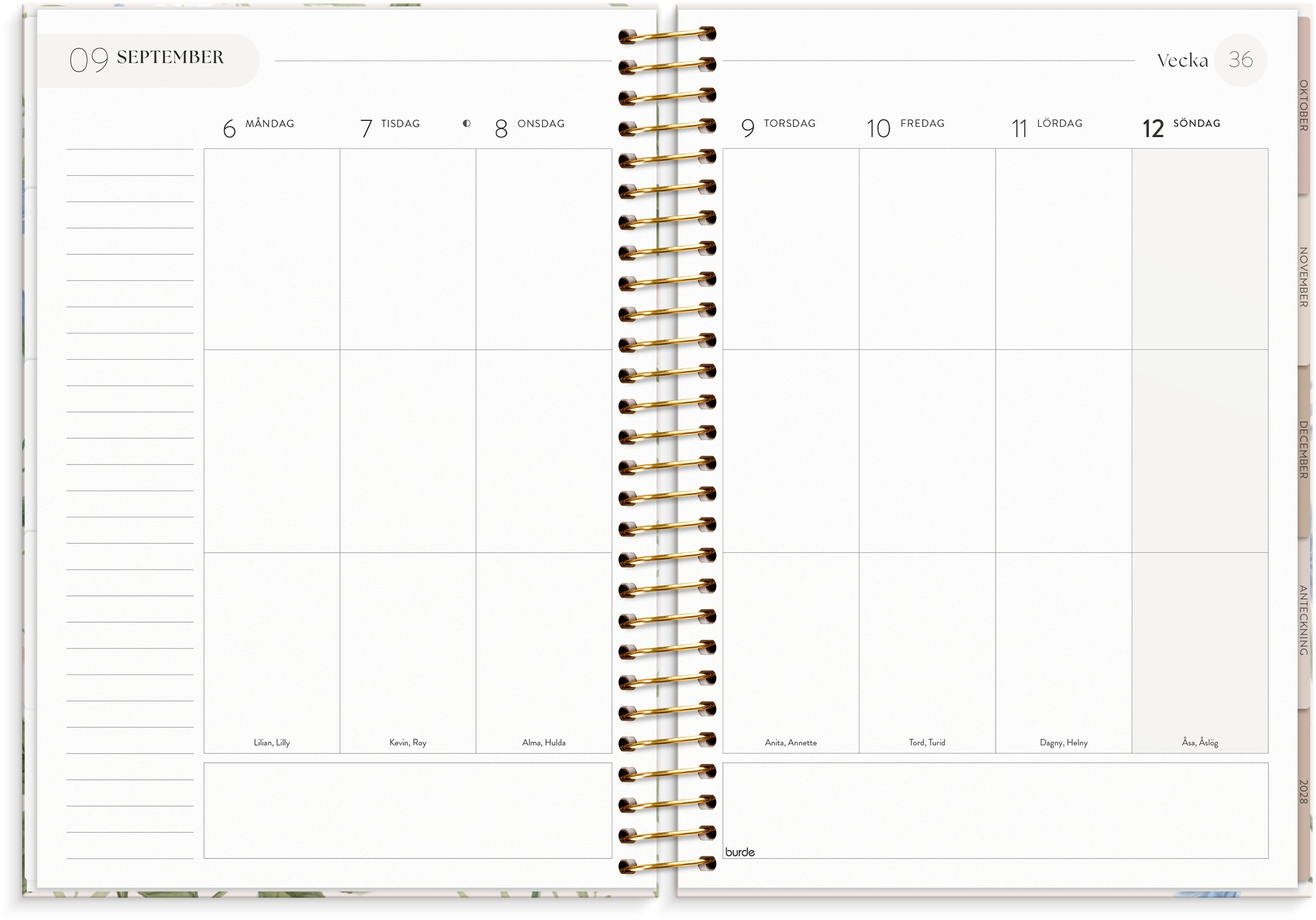 Life Organizer 2027 Blommor