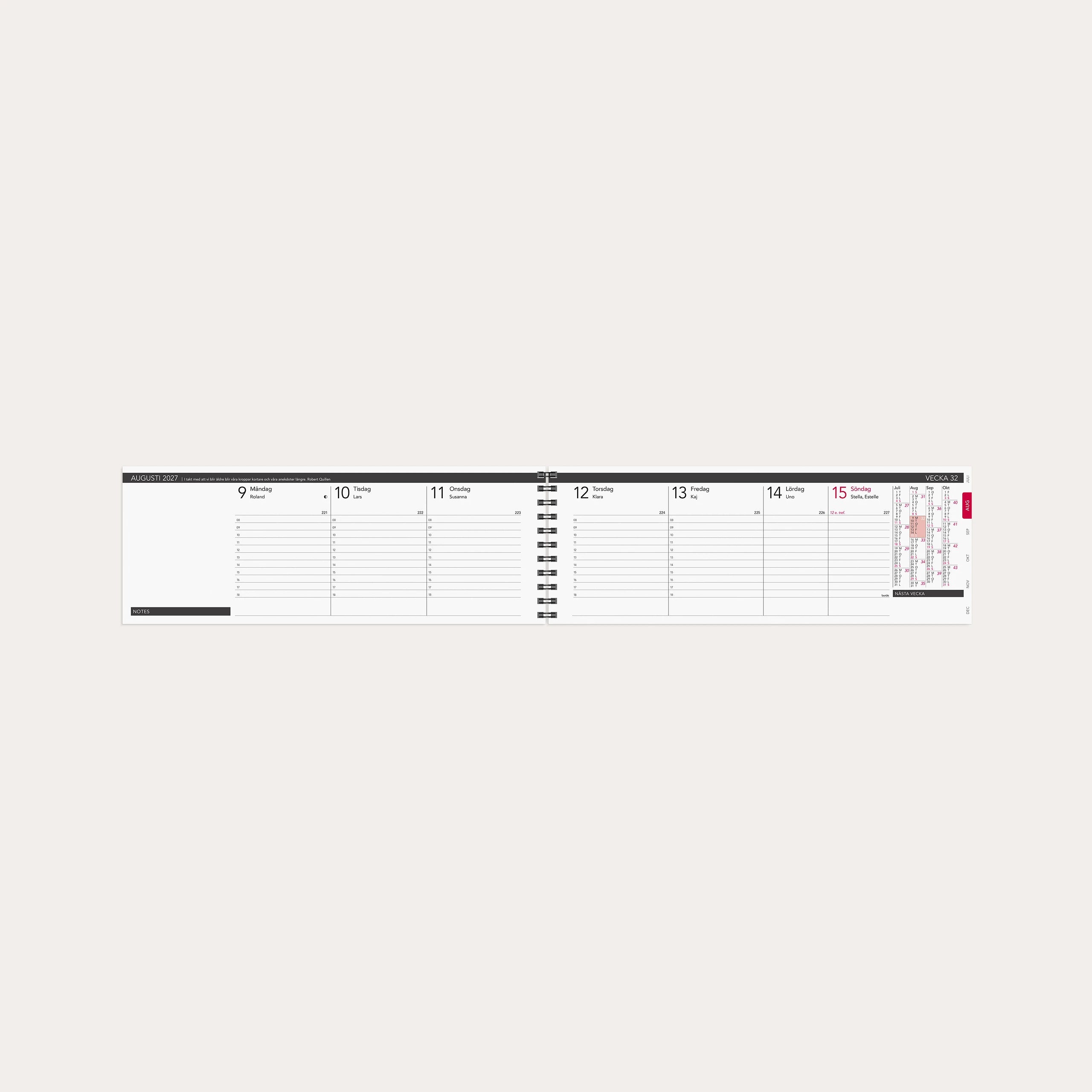 Stor Plankalender Elegant 2027