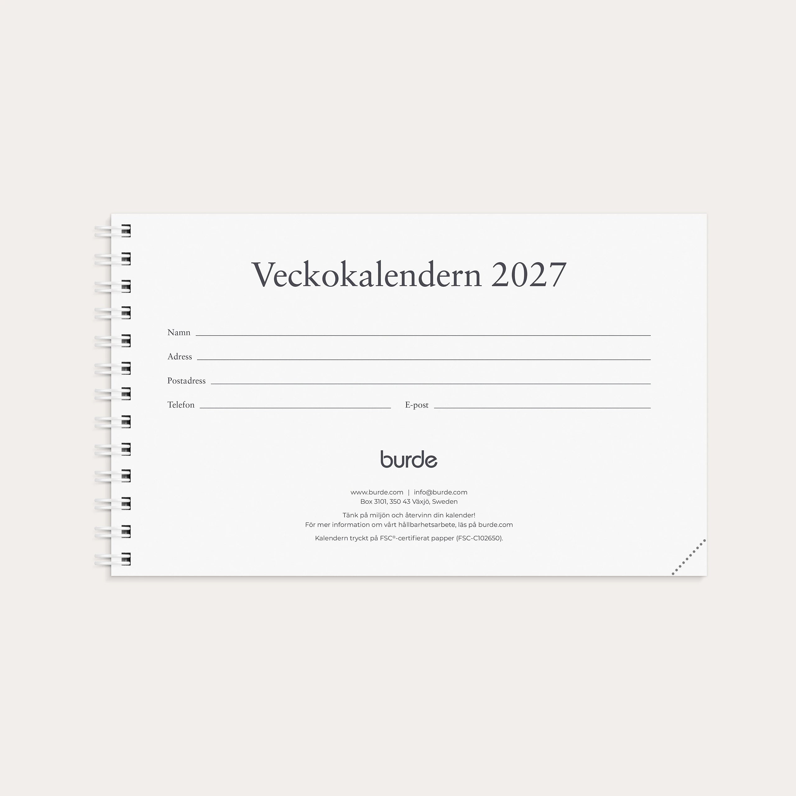 Veckokalendern 2027 refill