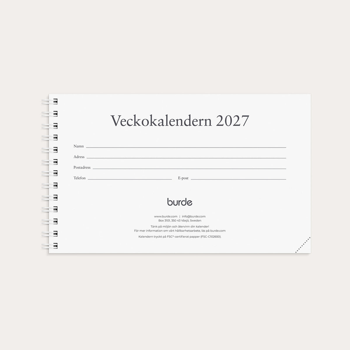 Veckokalendern 2027 refill