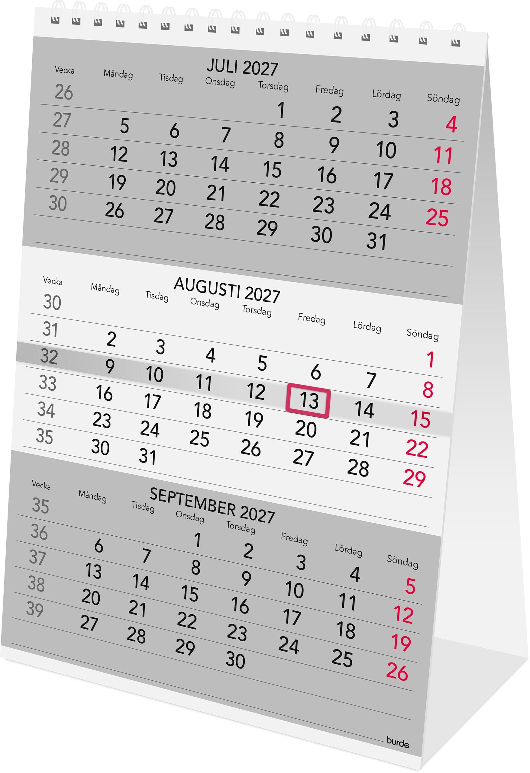Bordskalender Triplaner 2027