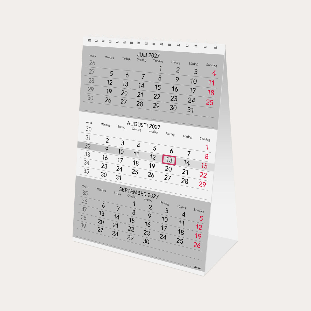 Bordskalender Triplaner 2027