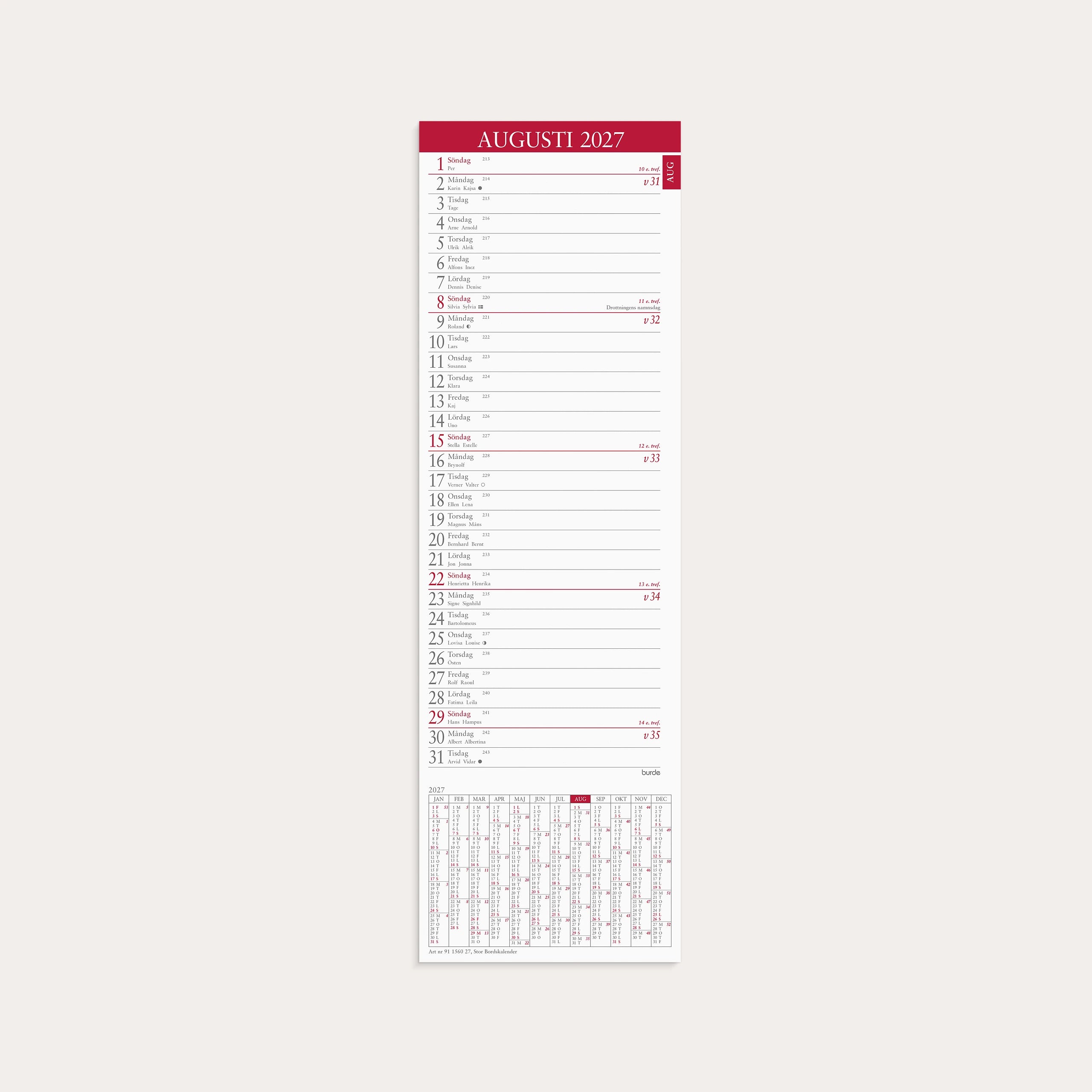 Stor Bordskalender 2027