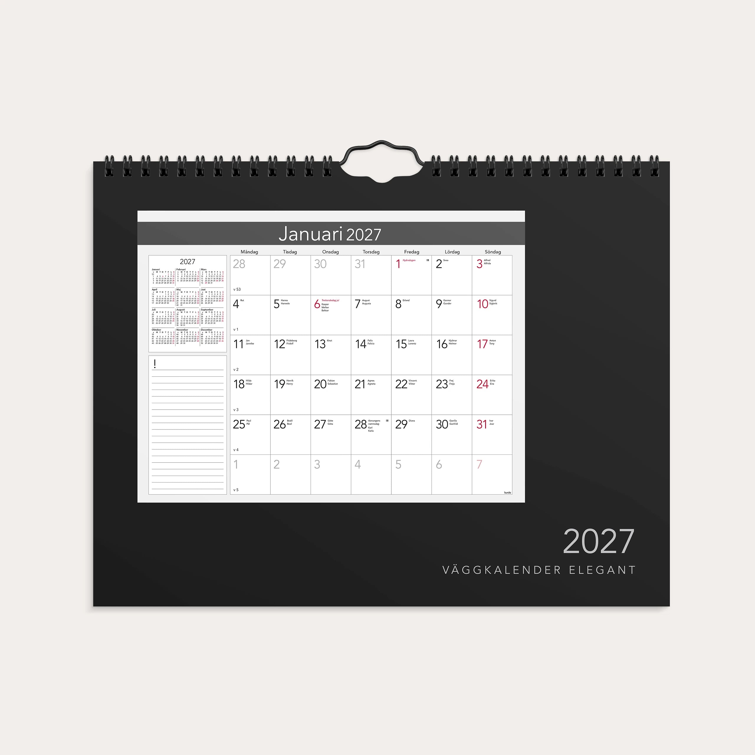 Väggkalender 2027  Elegant