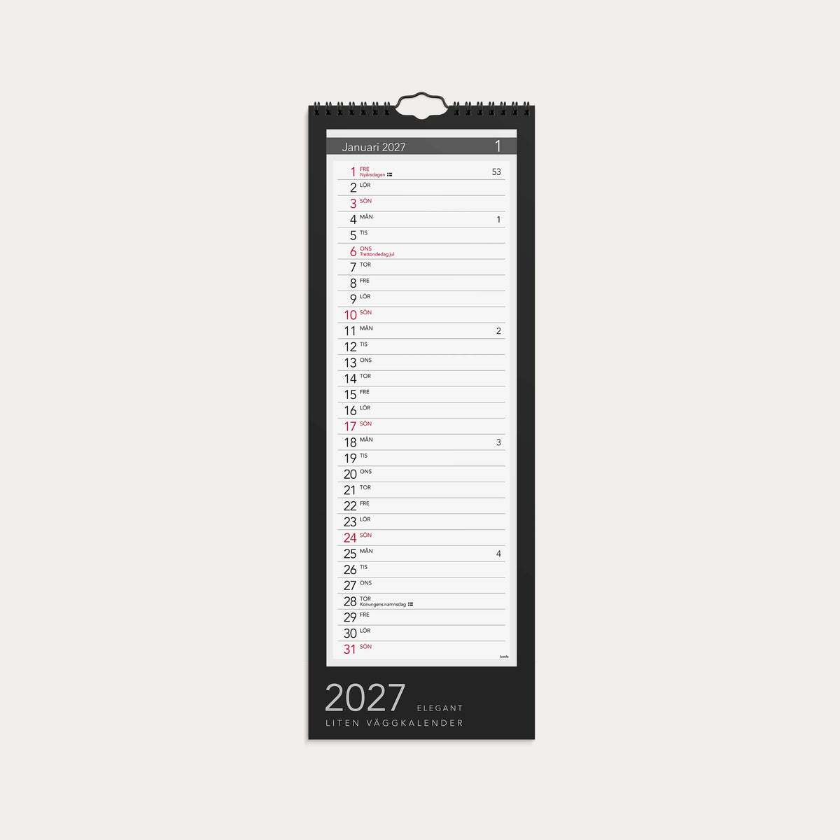 Lilla Väggkalender 2027 Elegant