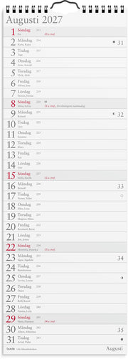 Väggkalender 2027 Lilla Månadskalendern