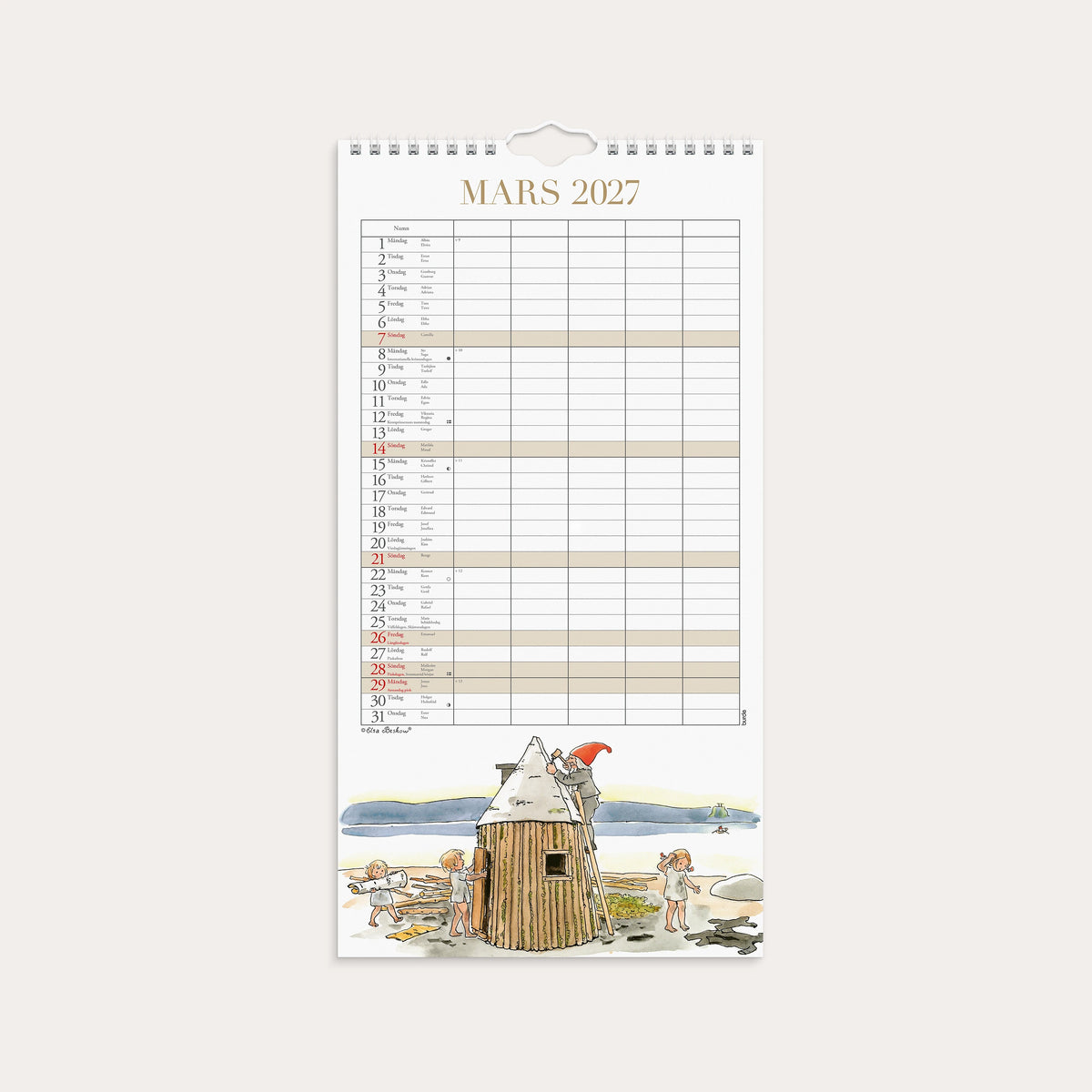 Familjekalender 2027 Elsa Beskow