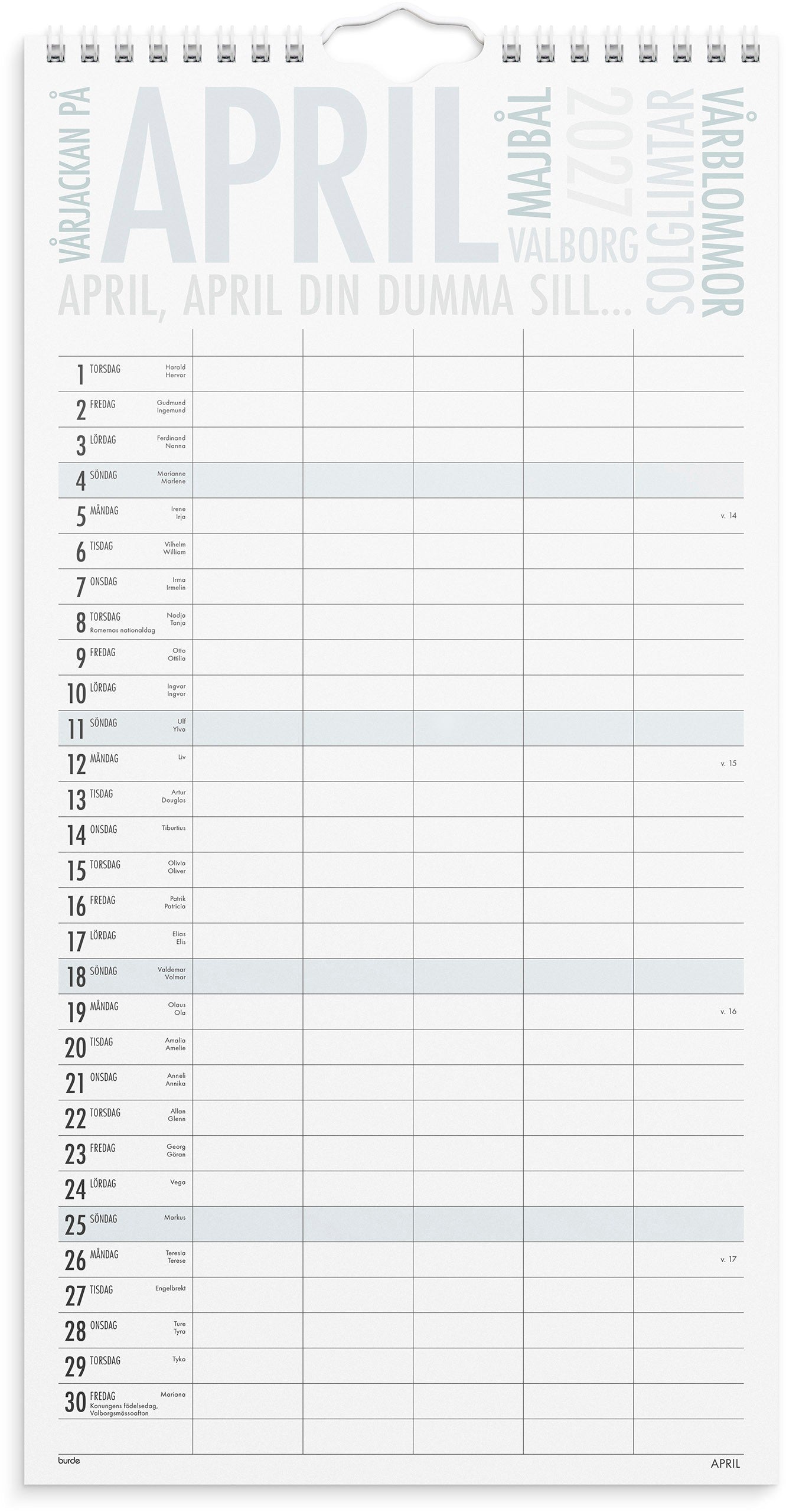 Familjekalender 2027 TrendArt