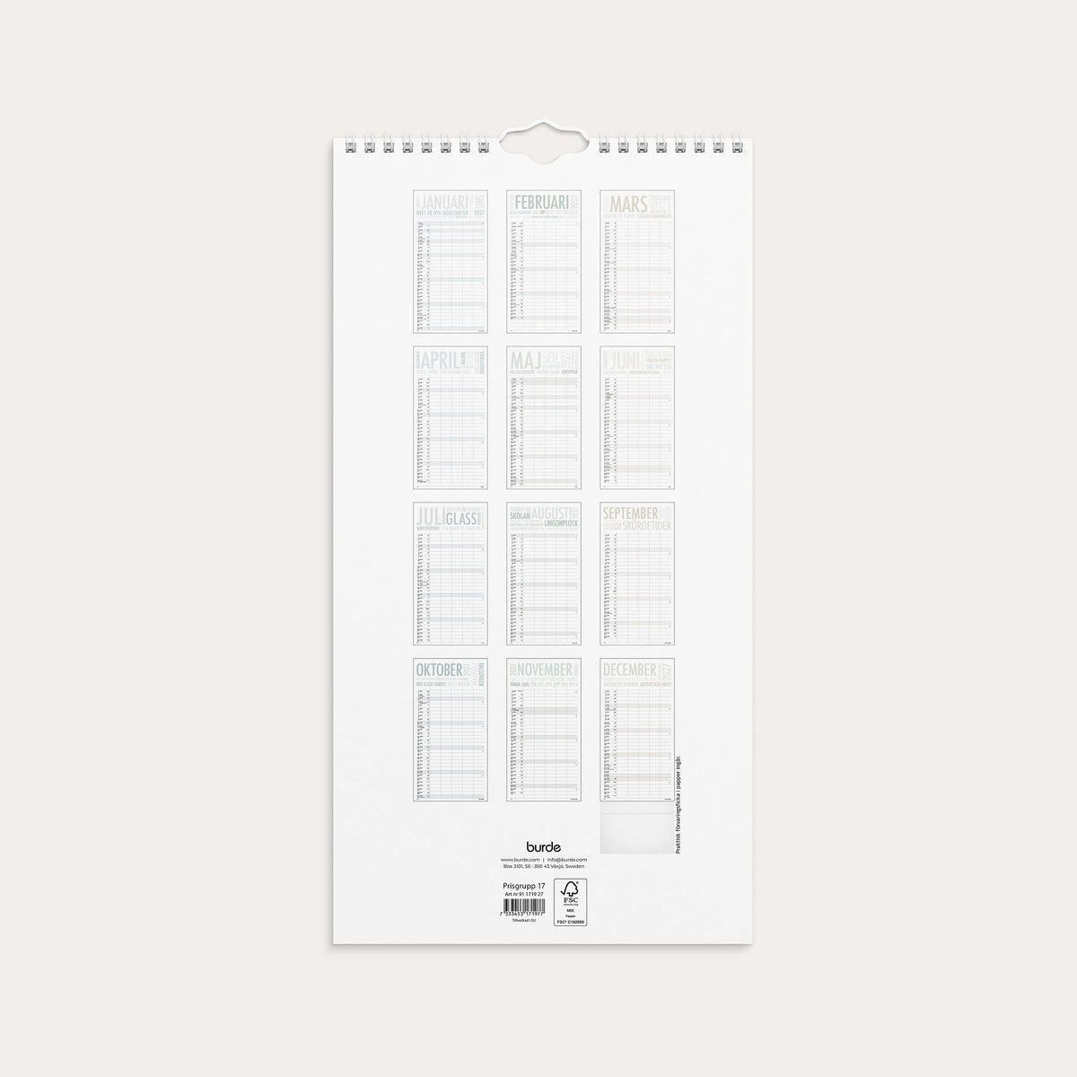 Familjekalender 2027 TrendArt
